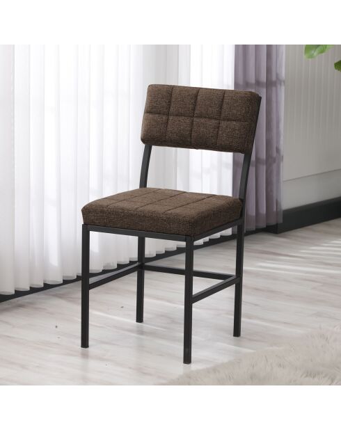 Chaise Dubaï marron - l. 40 cm x H. 82 cm x P. 40 cm