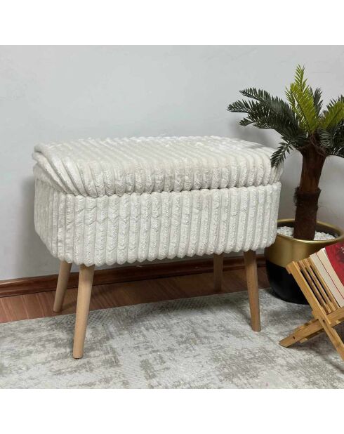 Banc Lin Mini Oslo crème Toscano - l . 60 cm x H. . 46 cm x P. 35 cm