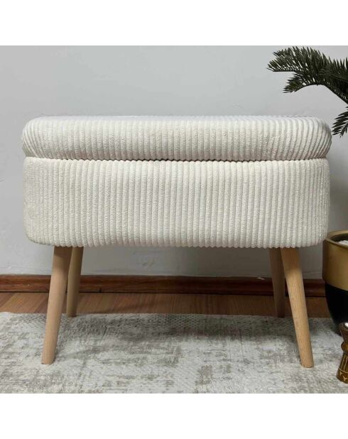 Banc Mini Oslo Lin crème - l . 60 cm x H. 46 cm x P. 35 cm