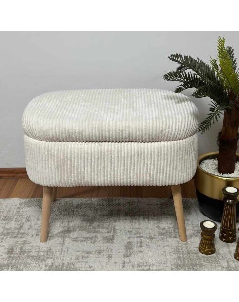 Banc Mini Oslo Lin crème - l . 60 cm x H. 46 cm x P. 35 cm