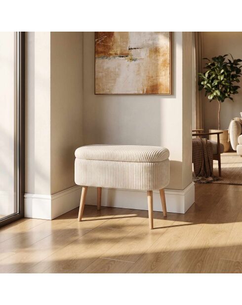 Banc Mini Oslo Lin crème - l . 60 cm x H. 46 cm x P. 35 cm