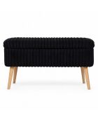 Toscano zwarte linnen bank Oslo - l. 90 cm x H. 46 cm x D. 35 cm