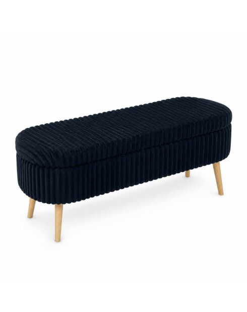 Toscano zwarte linnen bank Oslo - l. 90 cm x H. 46 cm x D. 35 cm