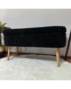 Toscano zwarte linnen bank Oslo - l. 90 cm x H. 46 cm x D. 35 cm