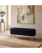 Toscano zwarte linnen bank Oslo - l. 90 cm x H. 46 cm x D. 35 cm
