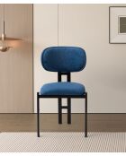 Lot de 2 chaises Muriz bleu marine/ noir - l.43 cm x H. 83 cm x P. 47.5 cm
