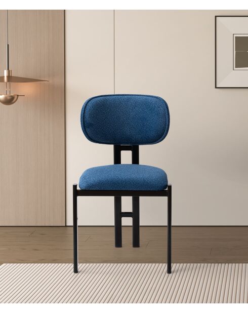 Lot de 2 chaises Muriz bleu marine/ noir - l.43 cm x H. 83 cm x P. 47.5 cm