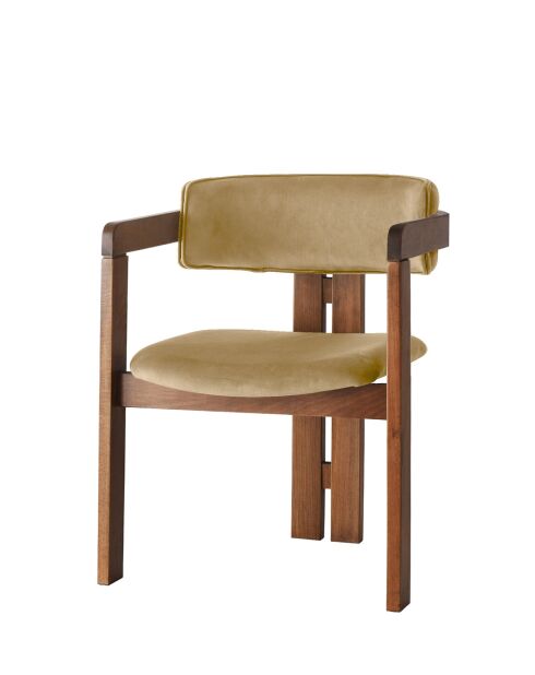 Chaise CO noyer taupe clair - l. 58 cm x H. 76 cm x P. 49 cm