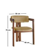 Chaise CO noyer taupe clair - l. 58 cm x H. 76 cm x P. 49 cm