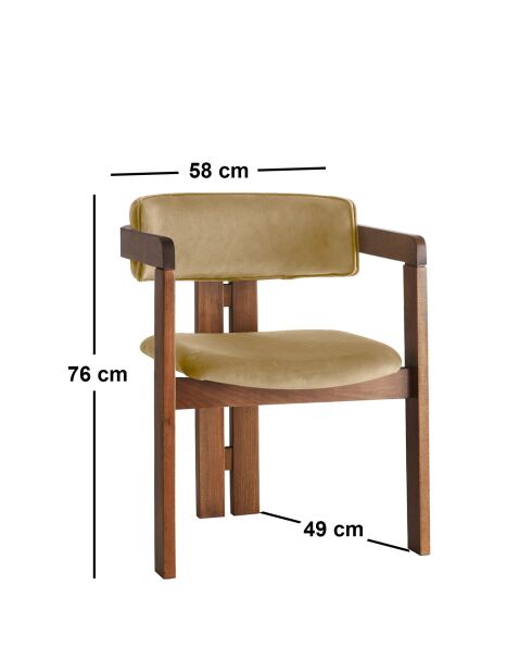 Chaise CO noyer taupe clair - l. 58 cm x H. 76 cm x P. 49 cm