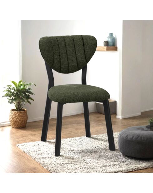 Chaise Elma verte - l.47 cm x H. 85 cm x P. 45 cm