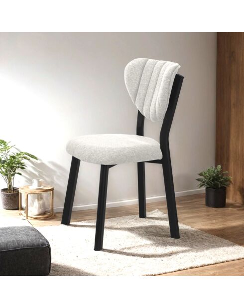 Chaise Elma crème - l.47 cm x H. 85 cm x P. 45 cm