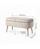 Banc Oslo Babyface beige - l . 90 cm x H. 46 cm x P. . 35 cm