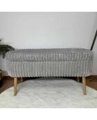 Panca in lino Oslo grigio toscano - l. 90 cm x H. 46 cm x P. 35 cm