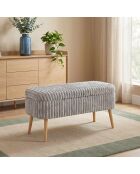 Panca in lino Oslo grigio toscano - l. 90 cm x H. 46 cm x P. 35 cm