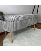 Panca in lino Oslo grigio toscano - l. 90 cm x H. 46 cm x P. 35 cm