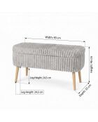 Panca in lino Oslo grigio toscano - l. 90 cm x H. 46 cm x P. 35 cm