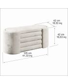 Rosa Sitzbank in cremefarbener Box, B. 105 cm x H. 42 cm x T. 42 cm