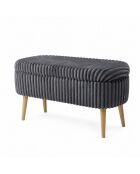 Banco Oslo Linen Toscano, color antracita, 90 cm de ancho x 46 cm de alto x 35 cm de profundidad