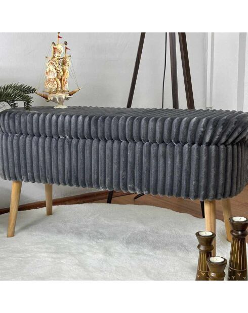 Panca Toscano Oslo Linen Antracite - L 90 cm x H 46 cm x P 35 cm