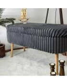 Banco Oslo Linen Toscano, color antracita, 90 cm de ancho x 46 cm de alto x 35 cm de profundidad