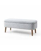 Banc Lin Oslo gris clair - l . 90 cm x H. 46 cm x P. 35 cm