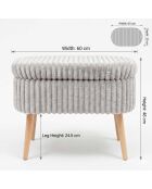Banc Mini Oslo Lin gris - l. 60 cm  x H. 46 cm  x P.  35 cm