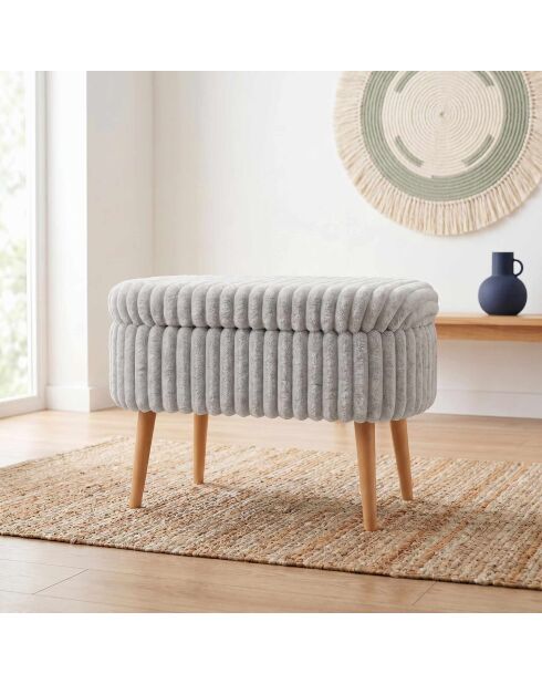 Mini Oslo bankje Linnen grijs - B. 60 cm x H. 46 cm x D. 35 cm