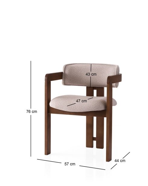 Chaise Cozy noix crème - l. 57 cm x H. 76 cm x P. 44 cm