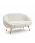Lida witte 2-zitsbank - l. 130 cm x H. 105 cm x D. 50 cm
