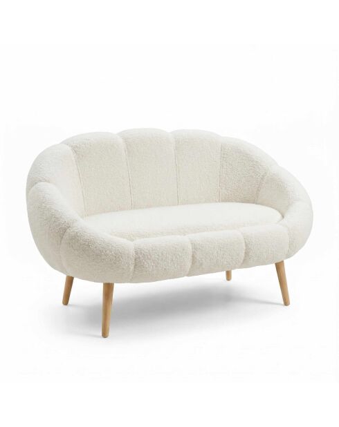 Weißes 2-Sitzer-Sofa Lida - L. 130 cm x H. 105 cm x T. 50 cm
