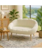 Lida witte 2-zitsbank - l. 130 cm x H. 105 cm x D. 50 cm