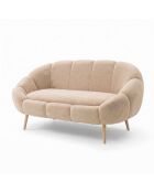 Beiges 2-Sitzer-Sofa Lida - L. 130 cm x H. 105 cm x T. 50 cm