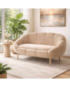 Beiges 2-Sitzer-Sofa Lida - L. 130 cm x H. 105 cm x T. 50 cm