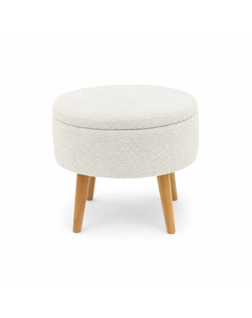 Pouf Berlin Wellsoft blanc - D . 45 cm x 3 cm x H . 24.5 cm
