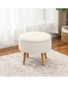 Pouf Berlin Wellsoft blanc - D . 45 cm x 3 cm x H . 24.5 cm