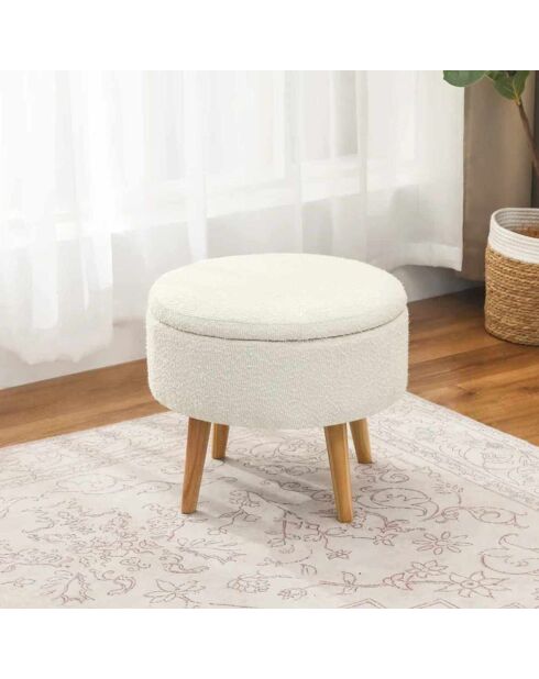 Pouf Berlin Wellsoft blanc - D . 45 cm x 3 cm x H . 24.5 cm