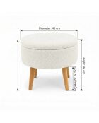Pouf Berlin Wellsoft blanc - D . 45 cm x 3 cm x H . 24.5 cm