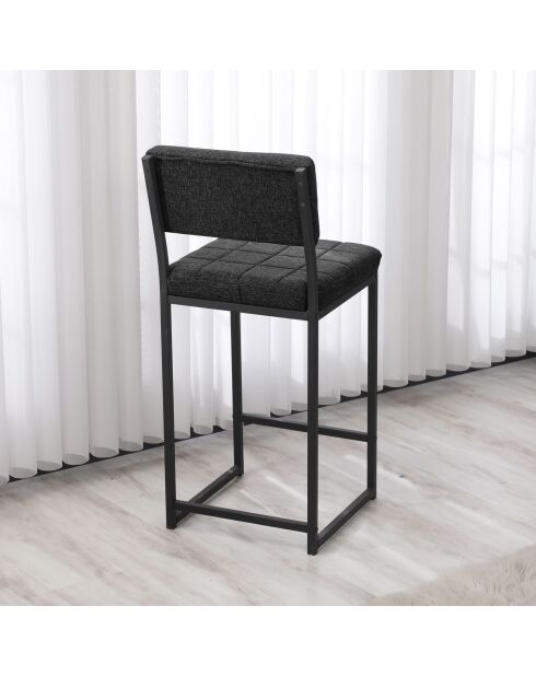 Tabouret de bar Rétro anthracite - l.40 cm x H. 98 cm x P. 40 cm
