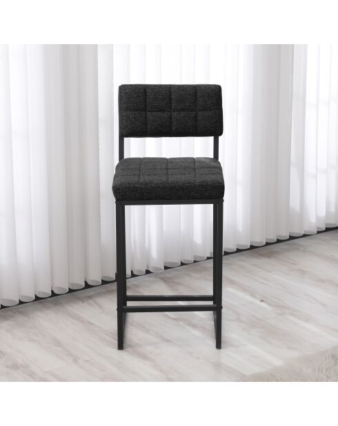 Tabouret de bar Rétro anthracite - l.40 cm x H. 98 cm x P. 40 cm
