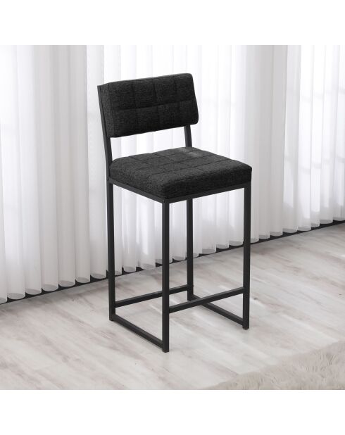 Tabouret de bar Rétro anthracite - l.40 cm x H. 98 cm x P. 40 cm