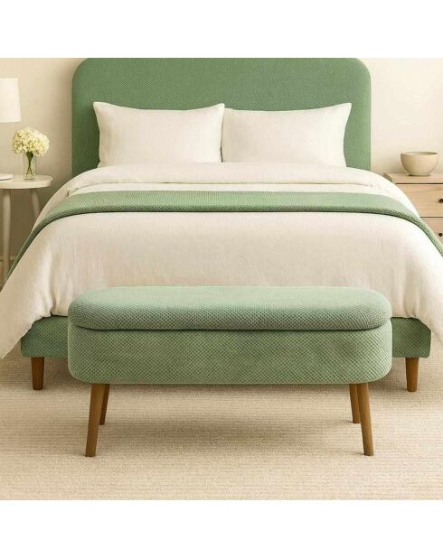 Banc Lin Oslo vert - l . 90 cm x H. . 46 cm x P. 35 cm