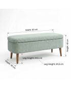 Banc Lin Oslo vert - l . 90 cm x H. . 46 cm x P. 35 cm