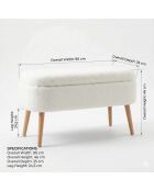 Banc Oslo Wellsoft blanc - l . 90 cm x H. 46 cm x P. 35 cm