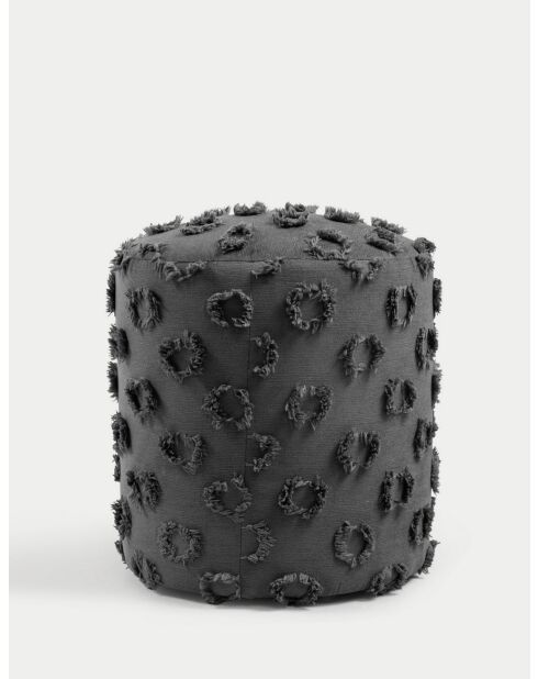 Petit pouf Astrid anthracite - l.40 cm x H. 45 cm x P. 40 cm