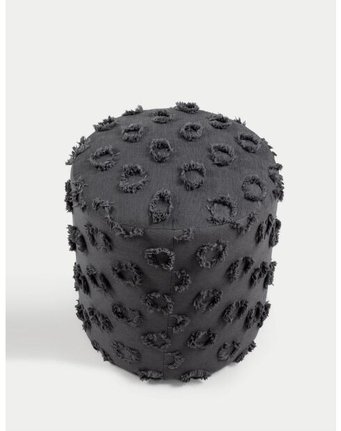 Petit pouf Astrid anthracite - l.40 cm x H. 45 cm x P. 40 cm