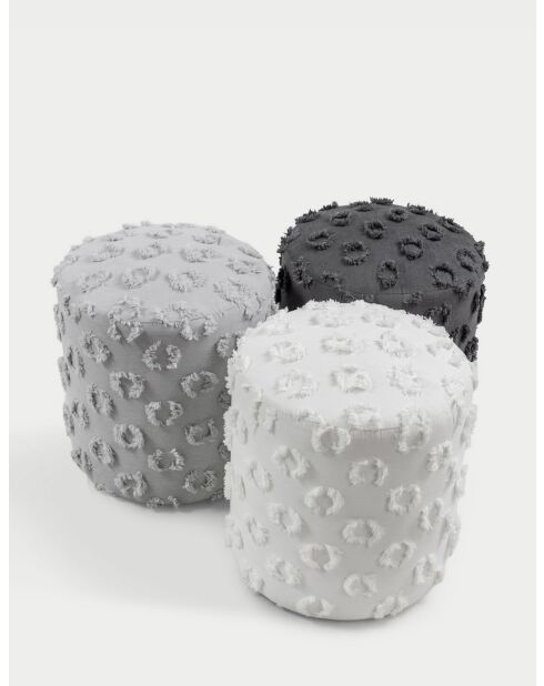 Petit pouf Astrid anthracite - l.40 cm x H. 45 cm x P. 40 cm