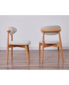 Set von 2 Stühlen Böhmische Eiche beige - L. 44 cm x H. 81 cm x T. 50 cm