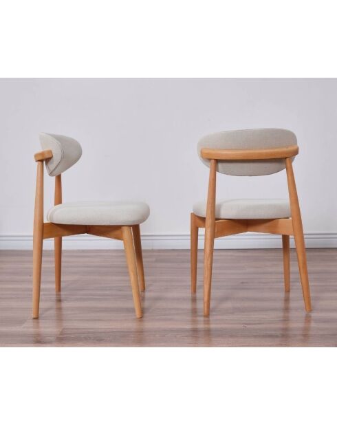Set von 2 Stühlen Böhmische Eiche beige - L. 44 cm x H. 81 cm x T. 50 cm