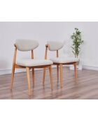 Set von 2 Stühlen Böhmische Eiche beige - L. 44 cm x H. 81 cm x T. 50 cm